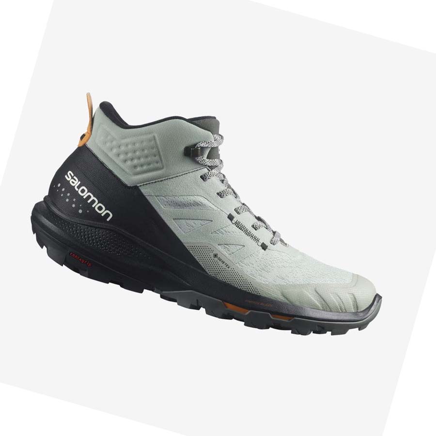 Salomon OUTPULSE MID GORE-TEX Túracipő Férfi Fekete Türkiz | HU 2085WNB